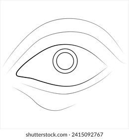 Continuous one line drawing of eye line art drawing vector illustration
