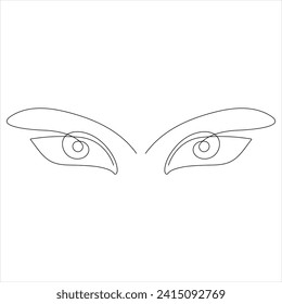 Dibujo continuo de una línea de dibujo de línea ocular ilustración vectorial

