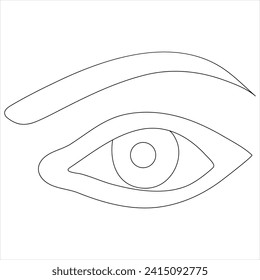Kontinuierliche Zeichnung einer Linie mit Zeichnung der Augenlinie, Vektorgrafik
