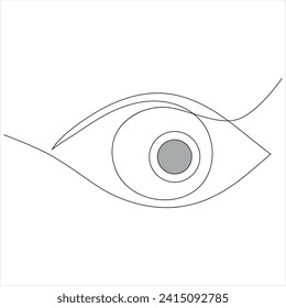 Continuous one line drawing of eye line art drawing vector illustration
