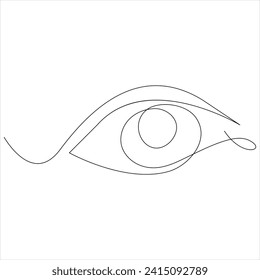 Continuous one line drawing of eye line art drawing vector illustration
