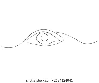 Continuous one line drawing of eye. One line drawing illustration of symbol of vision. World eye day concept single line. Editable outline