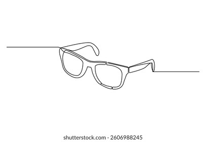 Continuous one line drawing of eyeglasses or sunglasses. Editable vector, Eyeglasses and sunglasses symbol in simple linear style.