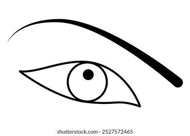 Dibujo continuo de una línea de ojos de contorno icono de Vector simple.