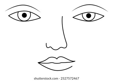 Dibujo continuo de una línea de ojos de contorno icono de Vector simple.