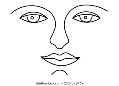 Dibujo continuo de una línea de ojos de contorno icono de Vector simple.