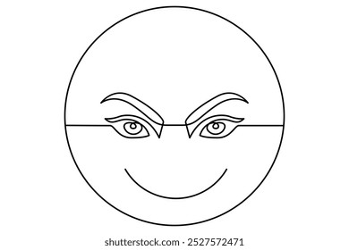 Dibujo continuo de una línea de ojos de contorno icono de Vector simple.