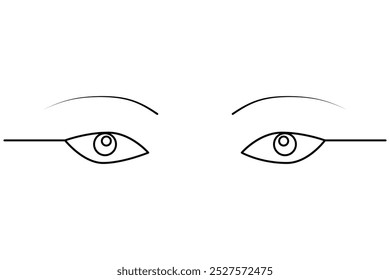 Dibujo continuo de una línea de ojos de contorno icono de Vector simple.