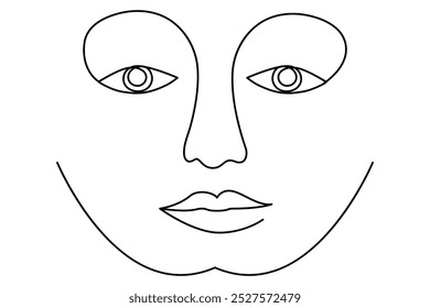 Dibujo continuo de una línea de ojos de contorno icono de Vector simple.