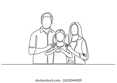 Continuous one line drawing of Family photos. Single line drawing illustration of Small Family gathering. International Day of Families concept vector art. Doodle line illustration.