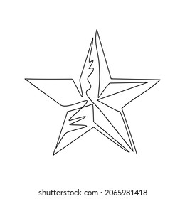 Continuous one line drawing favourite star icon logo template for many purposes. Stars rating review icon for website, mobile apps, banner, poster. Single line draw design vector graphic illustration