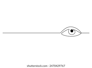 Continuous one line drawing of female watch eye vector illustration