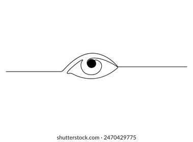 Continuous one line drawing of female watch eye vector illustration