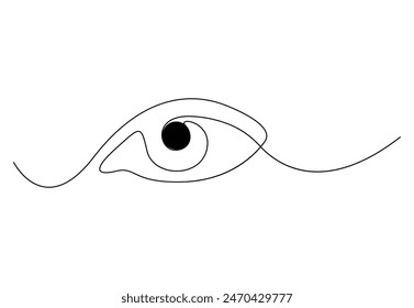 Dibujo continuo de una línea de Ilustración vectorial de ojo de reloj femenino