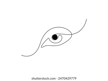 Kontinuierliche einzeilige Zeichnung der weiblichen Uhr Eye-Vektorillustration