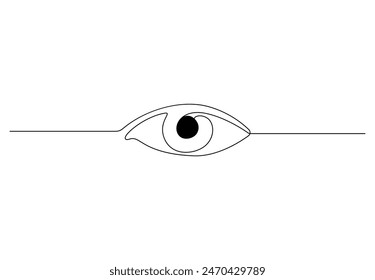 Continuous one line drawing of female watch eye vector illustration