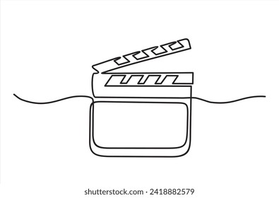 Dibujo continuo de una línea de Film Clapper	