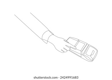 Continuous one line drawing Financial administration concept. Doodle vector illustration.