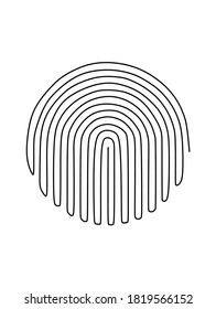 Durchlaufende Zeichnung einer Fingerabdruck-Vektorgrafik