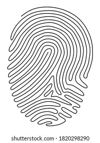 Continuous one line drawing of a fingerprint illustration vector. Hand drawn style design for science concept