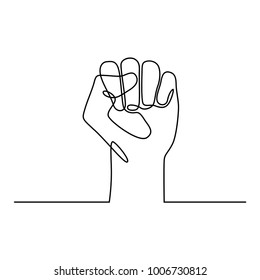 Continuous one line drawing of Fist Hand