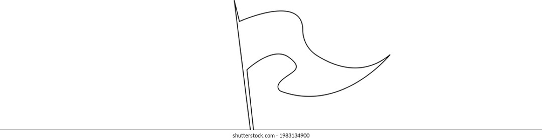 Continuous one line drawing a flag, Good for national celebration day minimalist design element vector illustration.