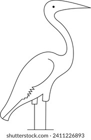 Dibujo continuo de una línea de la ilustración vectorial del contorno del pájaro flamingo 