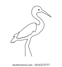continuous one line drawing of Flamingo tropical bird and world wildlife day single line art illustration