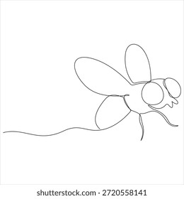 Dibujo continuo de una línea de abeja voladora Ilustración vectorial de diseño de arte de línea simple