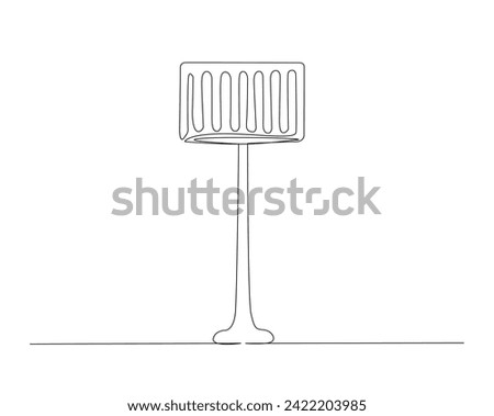 Continuous one line drawing of floor lamp. Floor lamp  single outline vector illustration. Interior and furniture concept, editable stroke.