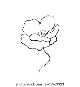 desenho contínuo de uma linha de uma flor