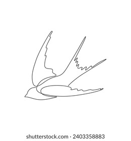 Dibujo continuo de una línea del ave pesada voladora simple ilustración vectorial.eps