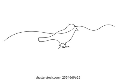 Continuous one line drawing of flying hummingbird, Flying animal concept Single line, Hummingbird one line art design, One continuous line drawing of dove with olive branch.