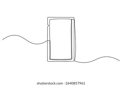 Continuous one line drawing of Foil sachet mockup. Single line drawing illustration of Plastic pouch blank. Branding and advertisement concept vector art. Doodle line illustration.
