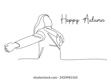 Continuous one line drawing Four seasons concept. Doodle vector illustration.