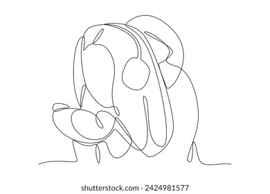 Continuous one line drawing Four seasons concept. Doodle vector illustration.