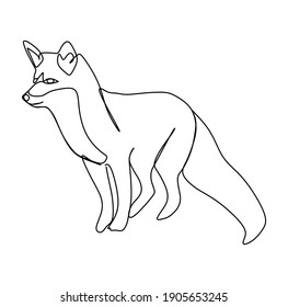 Continuous One Line Drawing Of A Fox	