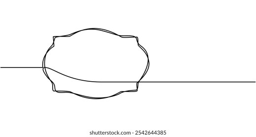 Kontinuierlicher einzeiliger Zeichnungsrahmen, Rahmenkontur auf weißem Hintergrund. Vektorgrafik, Quadratischer Rahmen, durchgehende einzeilige Zeichnung. Freihand-Einzelzeilenstil für Anführungszeichen