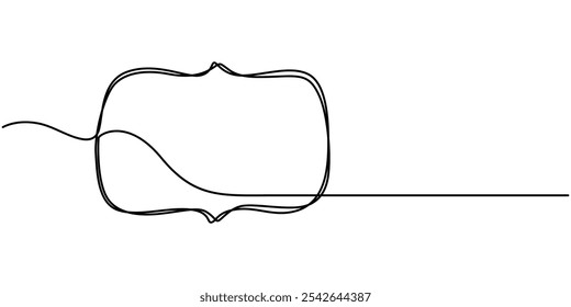 Continuous one line drawing frame, Outline of a frame on a white background. Vector illustration, Square frame continuous one line drawing. Border freehand single line hand drawn style for quote