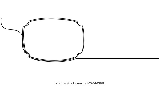 Continuous one line drawing frame, Outline of a frame on a white background. Vector illustration, Square frame continuous one line drawing. Border freehand single line hand drawn style for quote