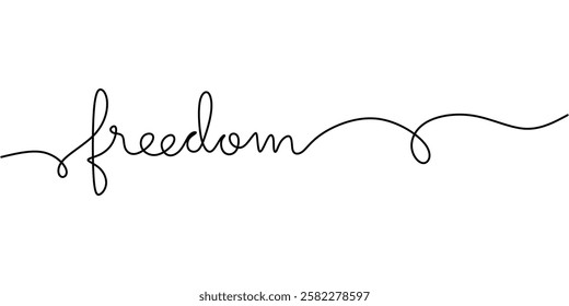 Continuous One line drawing of Freedom. Depicting freedom and dreams. Vector illustration hand drawn.