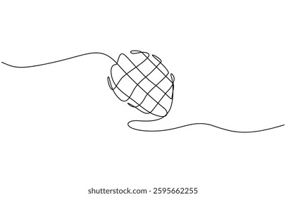 Continuous one line drawing of fresh mango fruit. A whole and sliced mango in single line illustration, Mango fruit hand drawn single line art vector.