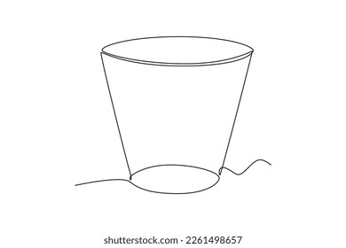 Continuous one line drawing frustum cone. Geometric shapes concept concept. Single line draw design vector graphic illustration.