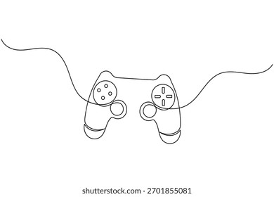 Desenho contínuo de uma linha de um controlador de jogo para design de conceito de jogos