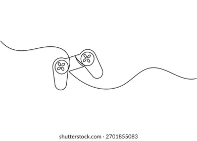 Desenho contínuo de uma linha de um controlador de jogo para design de conceito de jogos