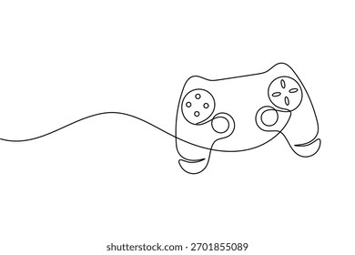 Continuous one line drawing of a game controller for gaming concept design