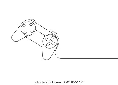 Continuous one line drawing of a game controller for gaming concept design
