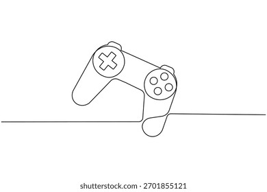 Continuous one line drawing of a game controller for gaming concept design