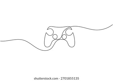 Continuous one line drawing of a game controller for gaming concept design