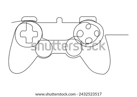 Continuous one line drawing of game stick. Joystick gaming controller. outline vector illustration